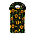 Sunflower Polygonal Pattern Print Double Neoprene Wine Tote