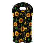 Sunflower Polygonal Pattern Print Double Neoprene Wine Tote