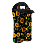 Sunflower Polygonal Pattern Print Double Neoprene Wine Tote