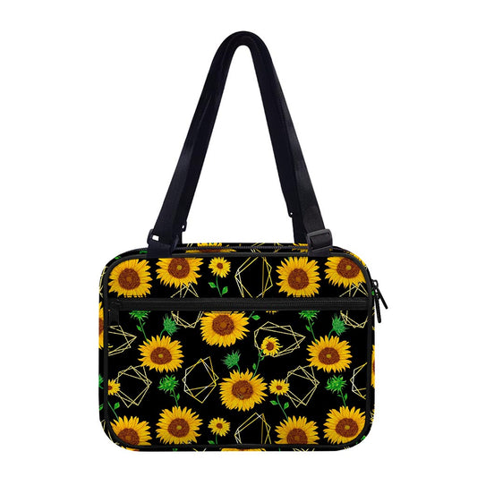 Sunflower Polygonal Pattern Print Double Strap Bible Bag