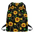 Sunflower Polygonal Pattern Print Drawstring Backpack