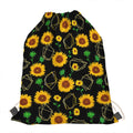 Sunflower Polygonal Pattern Print Drawstring Bag