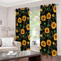 Sunflower Polygonal Pattern Print Extra Wide Grommet Curtains