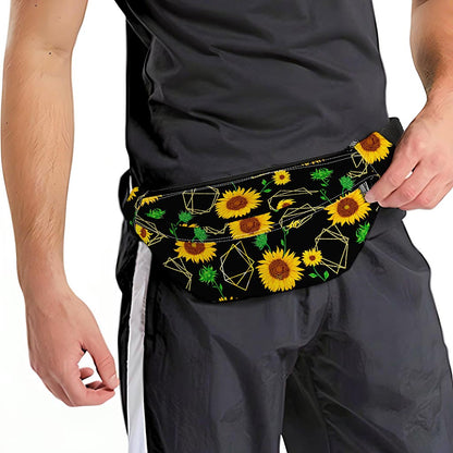 Sunflower Polygonal Pattern Print Fanny Pack