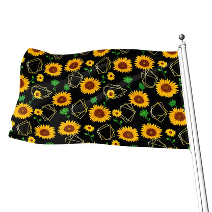Sunflower Polygonal Pattern Print Flag