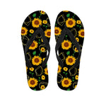 Sunflower Polygonal Pattern Print Flip Flops