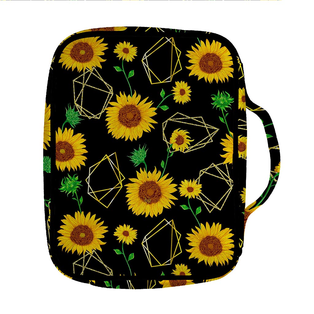 Sunflower Polygonal Pattern Print Front Pocket Bible Bag
