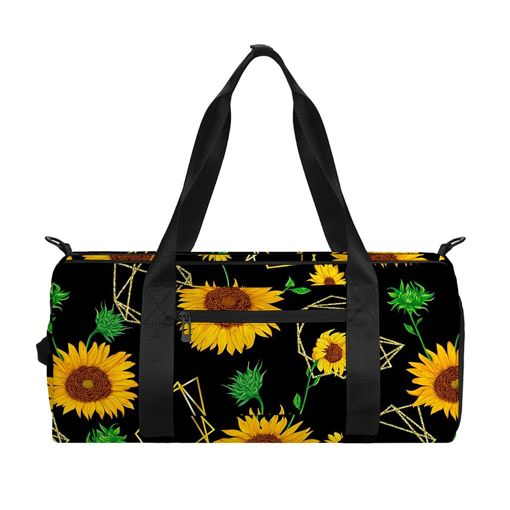 Sunflower Polygonal Pattern Print Gym Bag