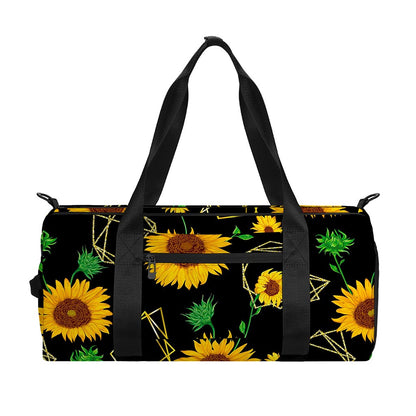 Sunflower Polygonal Pattern Print Gym Bag