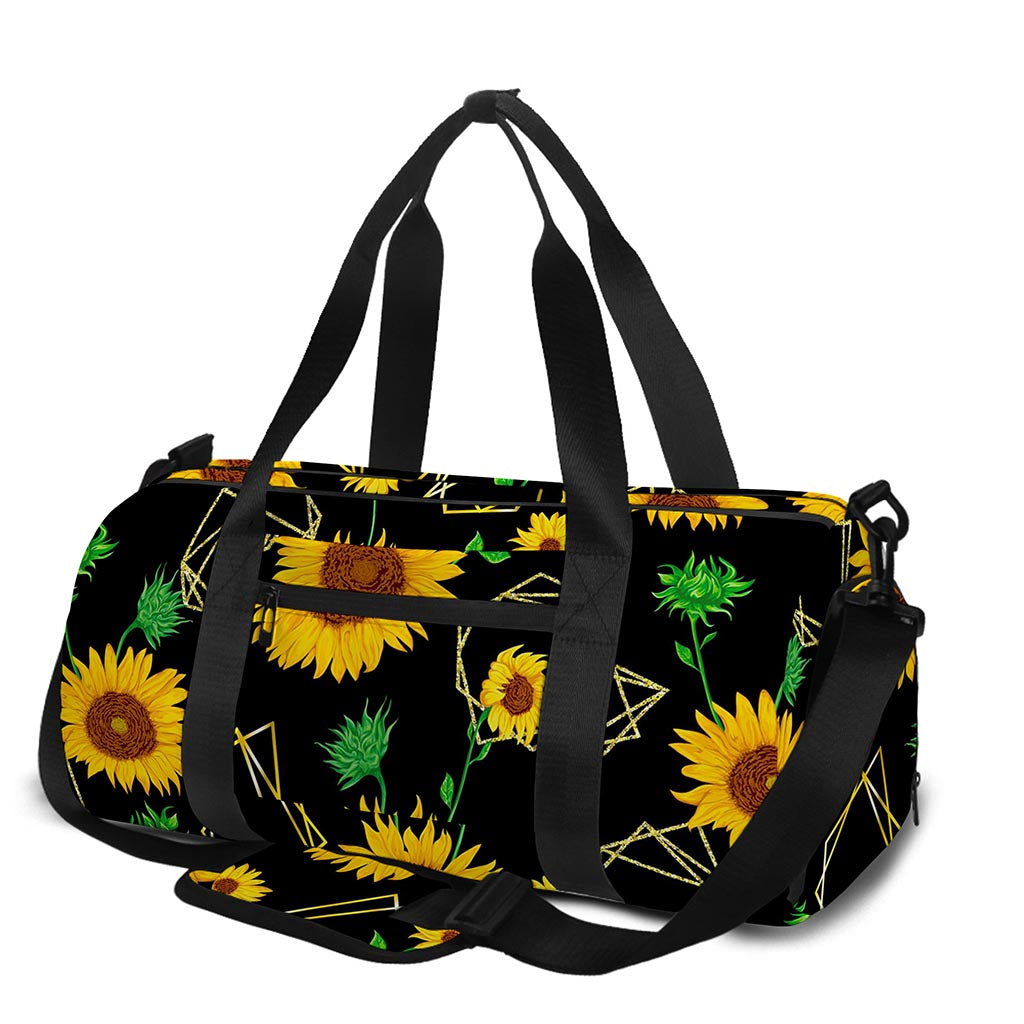 Sunflower Polygonal Pattern Print Gym Bag