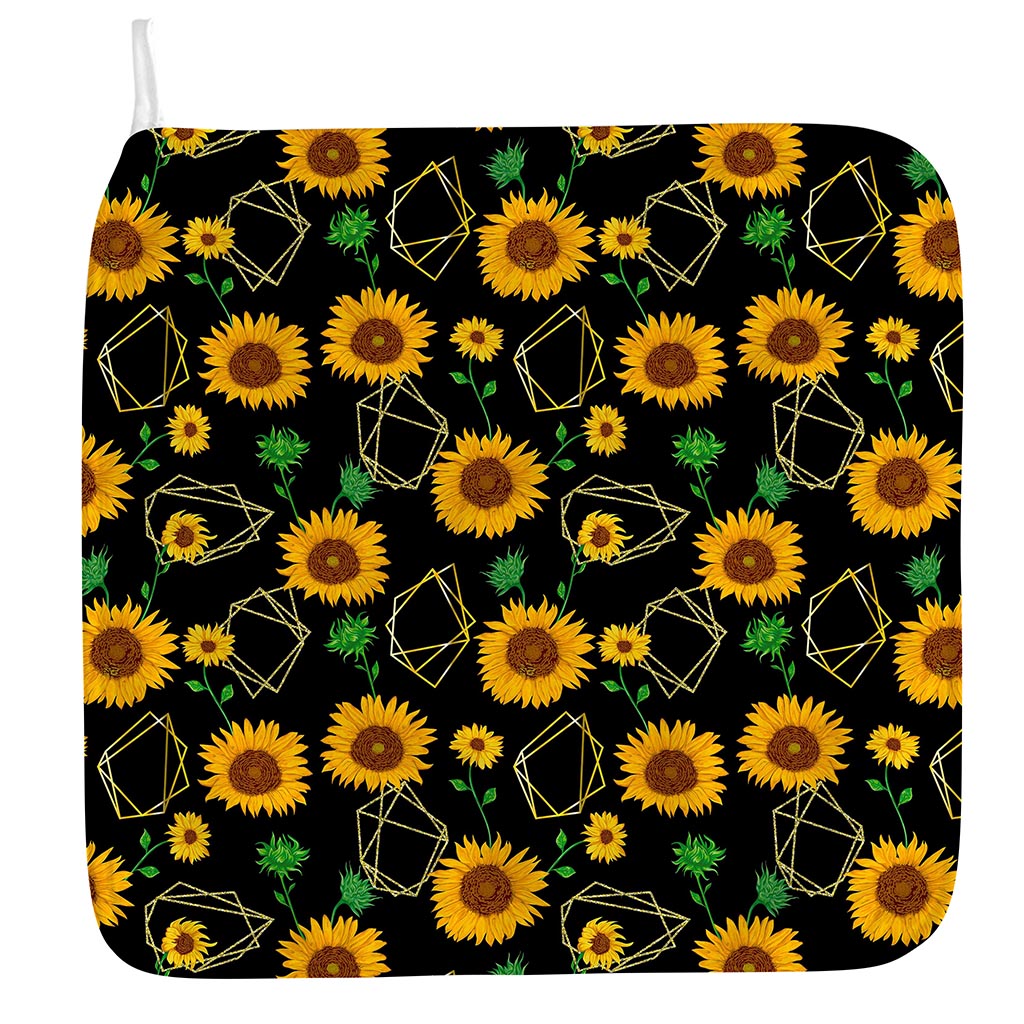 Sunflower Polygonal Pattern Print Hand Towel