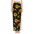 Sunflower Polygonal Pattern Print High Slit Maxi Skirt