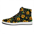 Sunflower Polygonal Pattern Print High Top Leather Sneakers