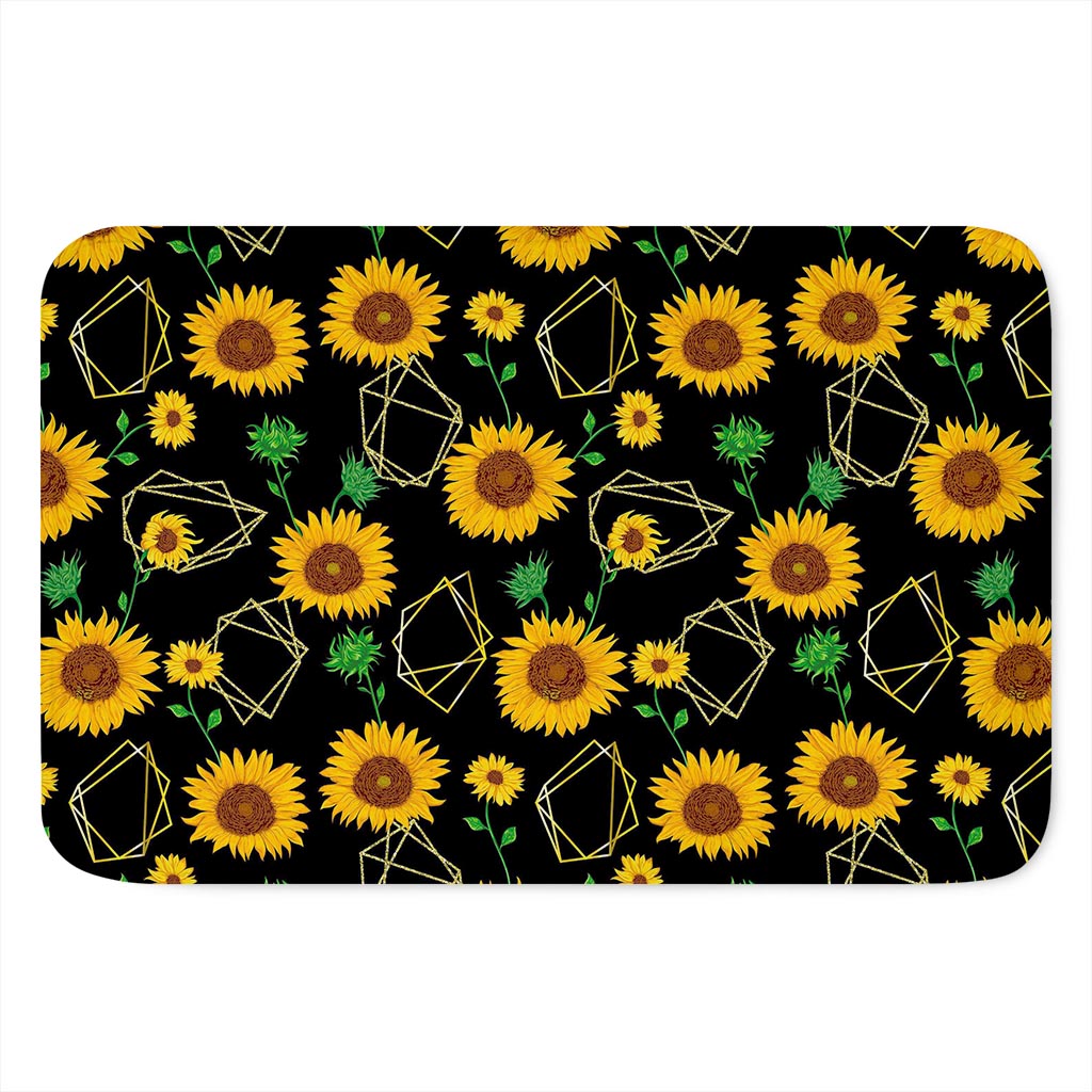 Sunflower Polygonal Pattern Print Indoor Door Mat
