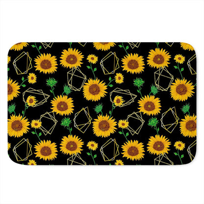 Sunflower Polygonal Pattern Print Indoor Door Mat