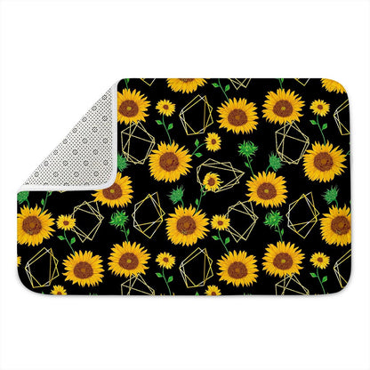 Sunflower Polygonal Pattern Print Indoor Door Mat