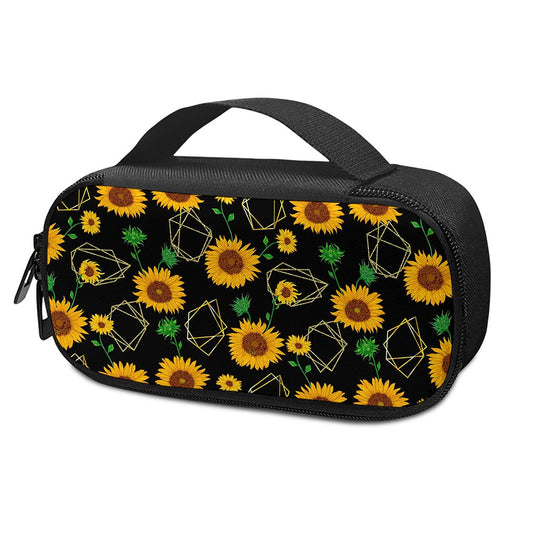 Sunflower Polygonal Pattern Print Insulin Cooler Travel Case