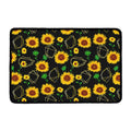 Sunflower Polygonal Pattern Print Kitchen Mat