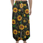Sunflower Polygonal Pattern Print Lantern Pants