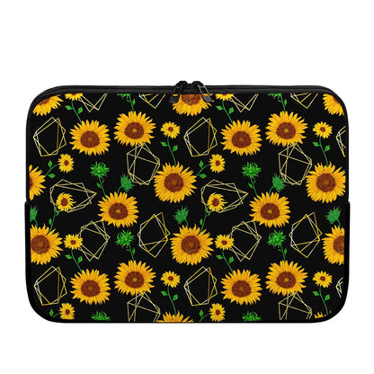 Sunflower Polygonal Pattern Print Laptop Sleeve