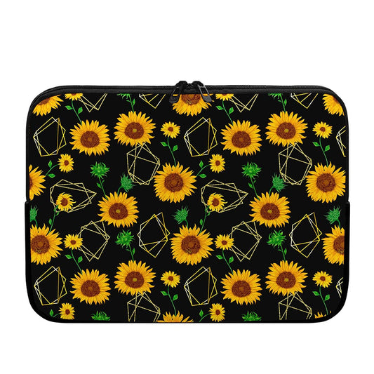 Sunflower Polygonal Pattern Print Laptop Sleeve