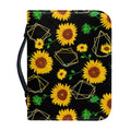 Sunflower Polygonal Pattern Print Leather Bible Cover