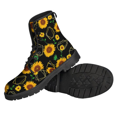Sunflower Polygonal Pattern Print Backpack