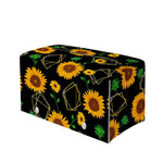 Sunflower Polygonal Pattern Print Leather Tissue Box Cover