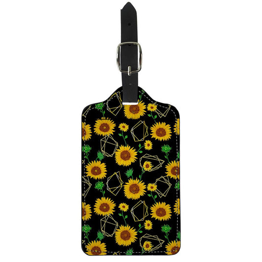Sunflower Polygonal Pattern Print Luggage Tag