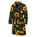 Sunflower Polygonal Pattern Print Men's Bathrobe