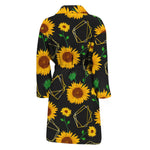 Sunflower Polygonal Pattern Print Men's Bathrobe