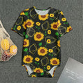Sunflower Polygonal Pattern Print Men's Bodysuit