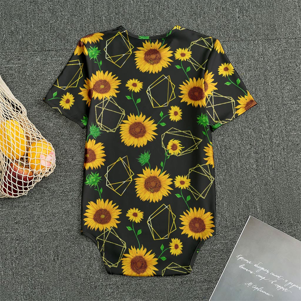 Sunflower Polygonal Pattern Print Men's Bodysuit