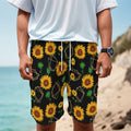 Sunflower Polygonal Pattern Print Men's Cargo Shorts