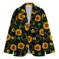 Sunflower Polygonal Pattern Print Men's Cotton Blazer