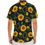 Sunflower Polygonal Pattern Print Men's Deep V-Neck Shirt