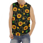 Sunflower Polygonal Pattern Print Men's Fitness Tank Top