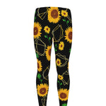 Sunflower Polygonal Pattern Print Men's leggings