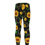 Sunflower Polygonal Pattern Print Men's leggings