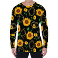 Sunflower Polygonal Pattern Print Men's Long Sleeve T-Shirt