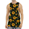 Sunflower Polygonal Pattern Print Men's Muscle Tank Top