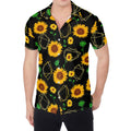Sunflower Polygonal Pattern Print Men's Shirt