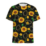 Sunflower Polygonal Pattern Print Men's Sports T-Shirt