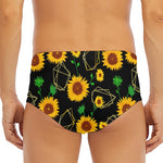 Sunflower Polygonal Pattern Print Men's Triangle Swim Briefs