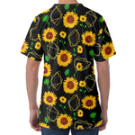 Sunflower Polygonal Pattern Print Men's Velvet T-Shirt
