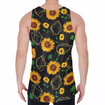 Sunflower Polygonal Pattern Print Men's Velvet Tank Top