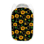 Sunflower Polygonal Pattern Print Mesh Laundry Hamper