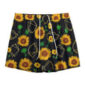 Sunflower Polygonal Pattern Print Mesh Shorts