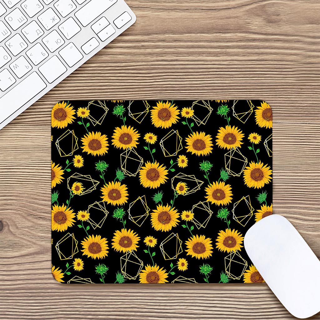 Sunflower Polygonal Pattern Print Mouse Pad