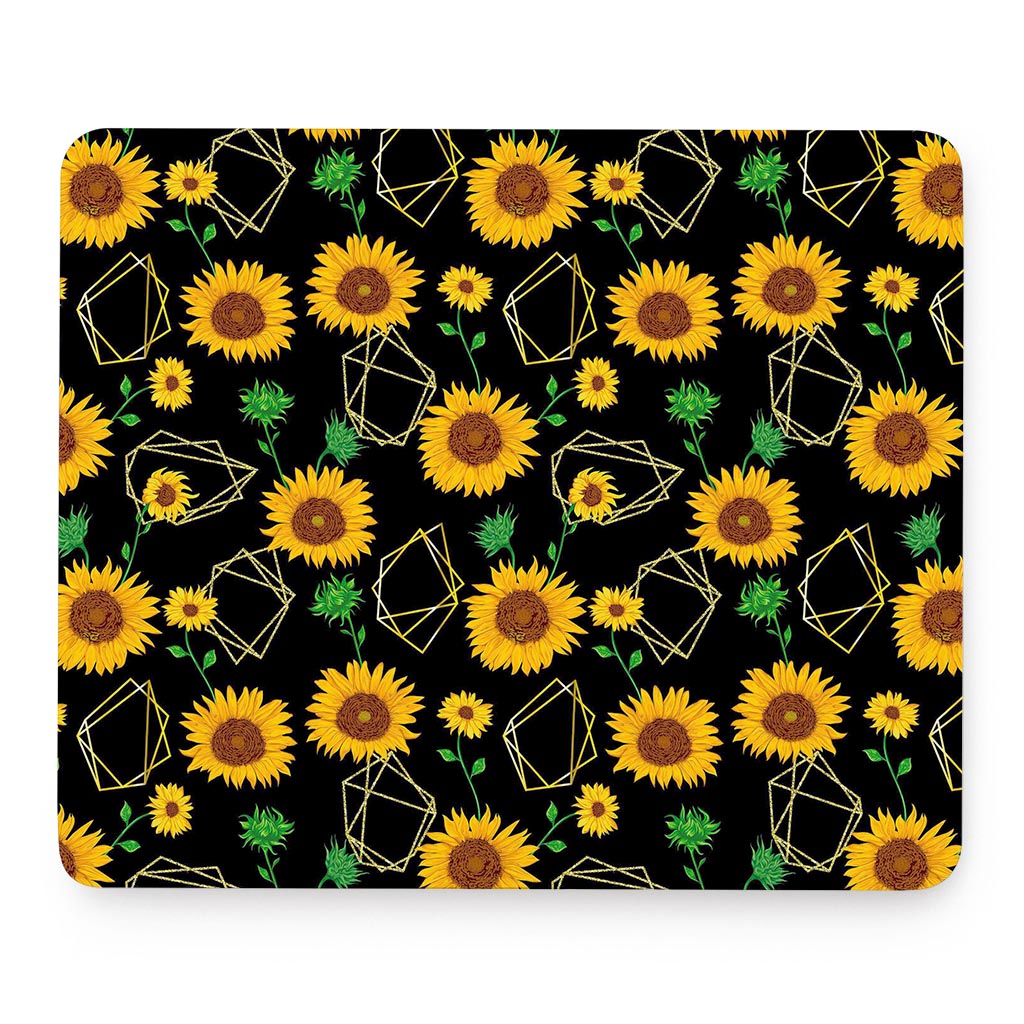 Sunflower Polygonal Pattern Print Mouse Pad